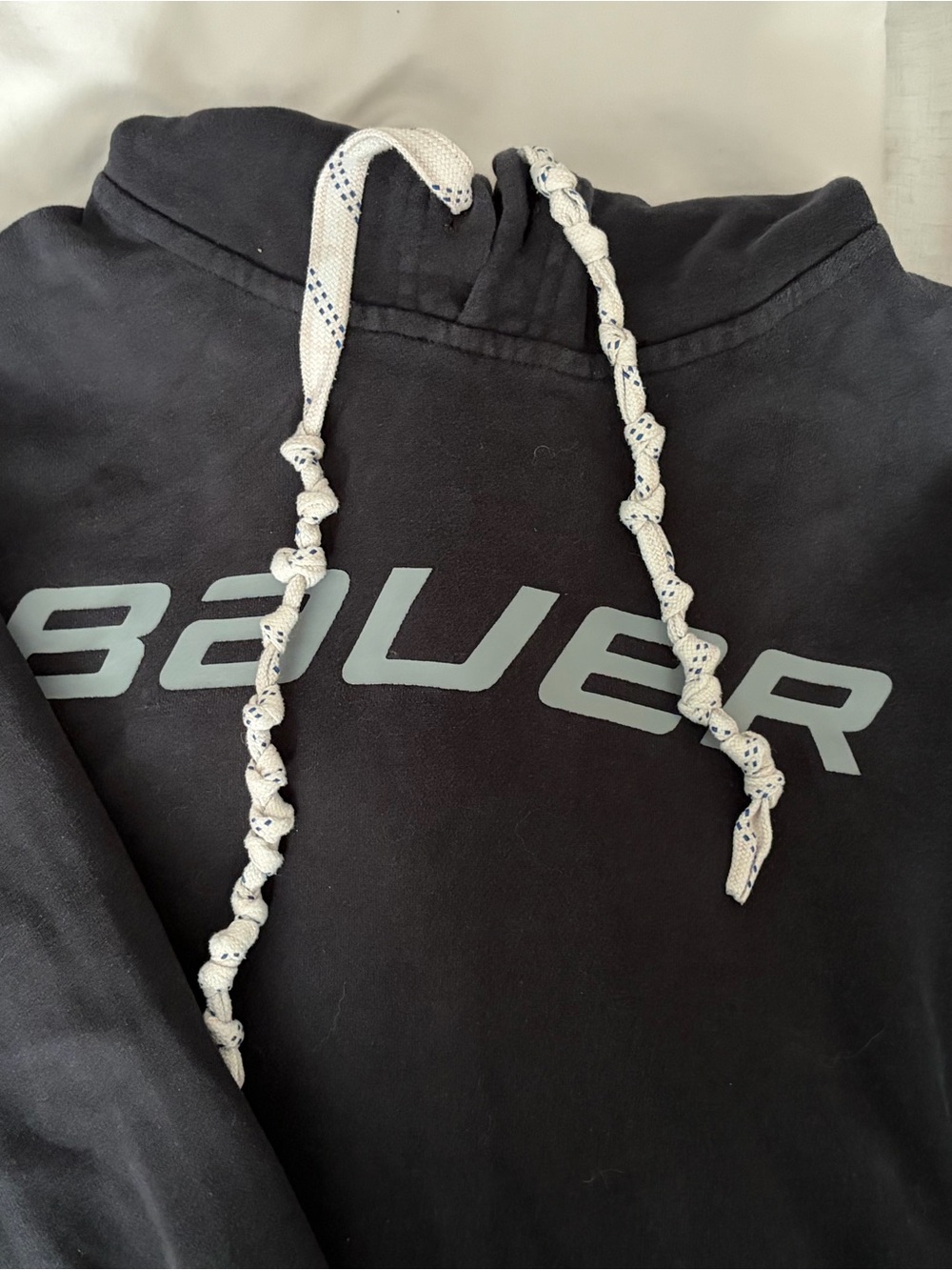 Bauer Black Zip-Up Hoodie with Light Blue Logo